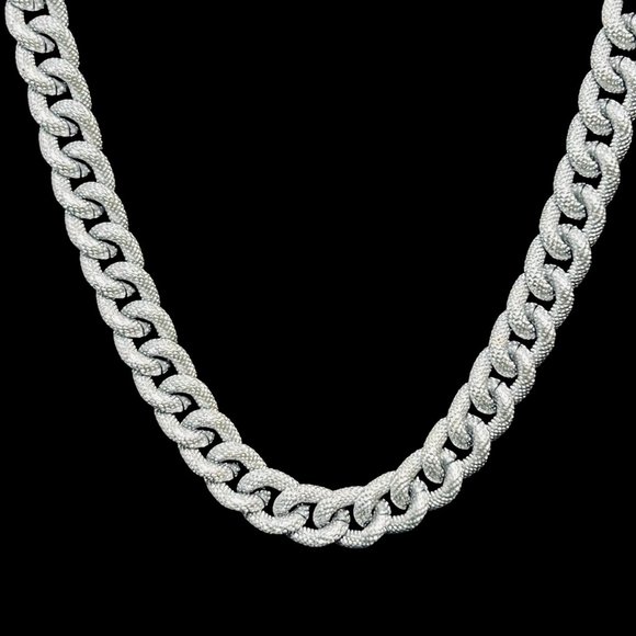 Vintage Light Weight Chunky Silver Tone Curb Chain Necklace (5108) - Picture 3 of 6